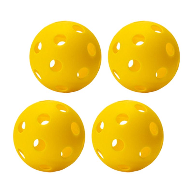 Funtasica Indoor Pickleball Balls 74mm 26-Hole Yellow 4pcs - Sanctioned Tournament Training