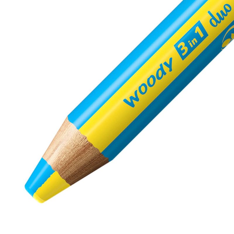 STABILO Woody 3-in-1 Multi-Talented Pencil Desk Set — 15 Pencils + Sharpening Container