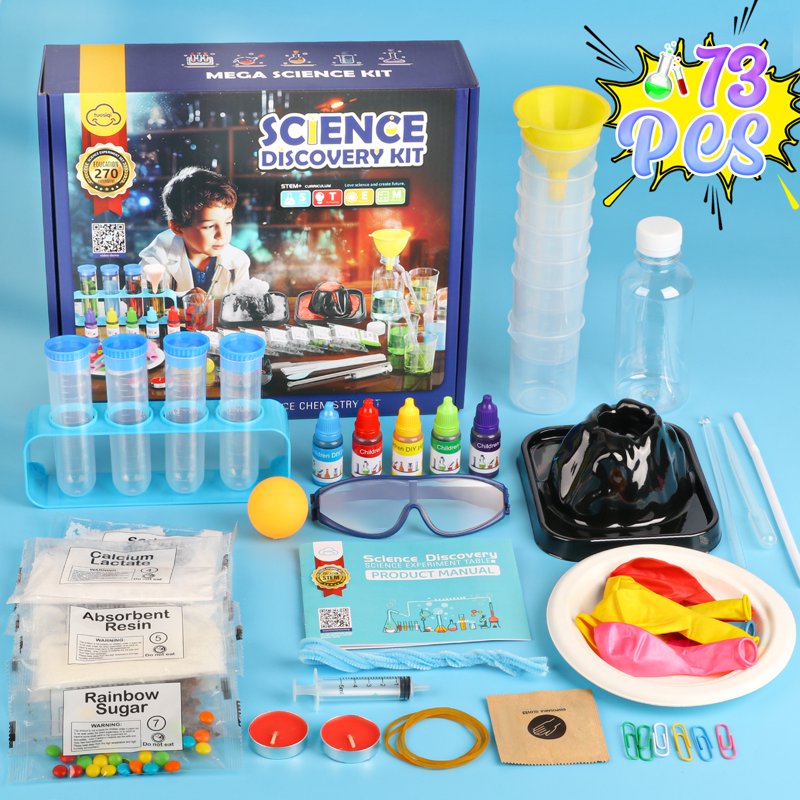 Kids STEM Science Kit with 270 Experiments - Educational Volcano & Lab Set for Ages 5-12