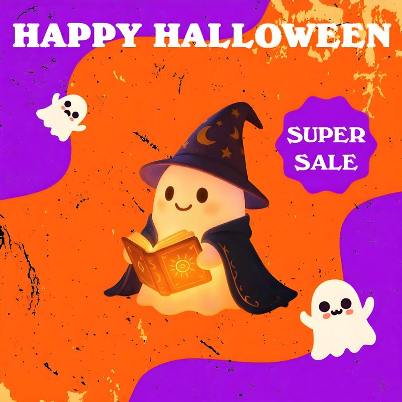 Halloween Ghost Night Light - Dimmable LED Kids Touch Bedside & Nursery Decor