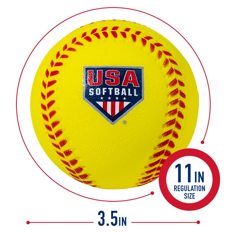 Kids Foam Softballs for Practice - Softball Training Balls for Youth - Set of 4