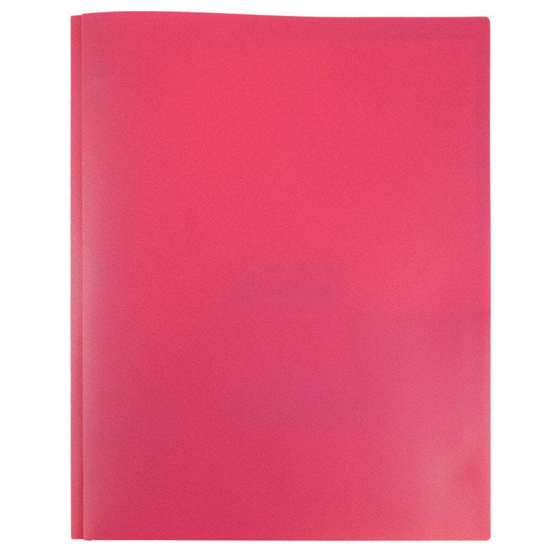 Plastic Pocket Folder with Clasp Fastener - Fuchsia Pink, 3 Pack