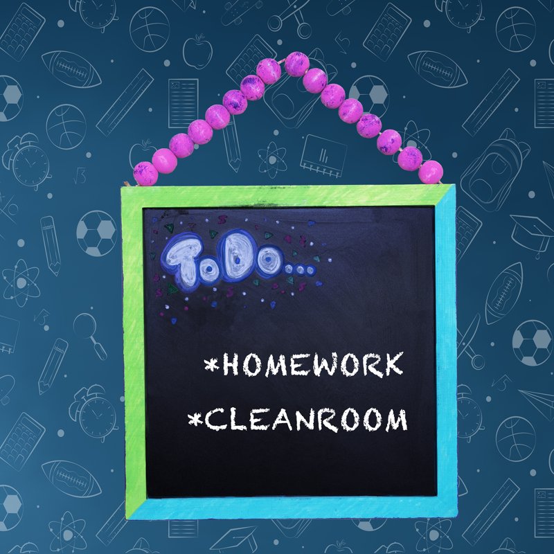 Natural Wood Frame Chalkboard with Beaded Handle - 10x10 Inches - Pack Options