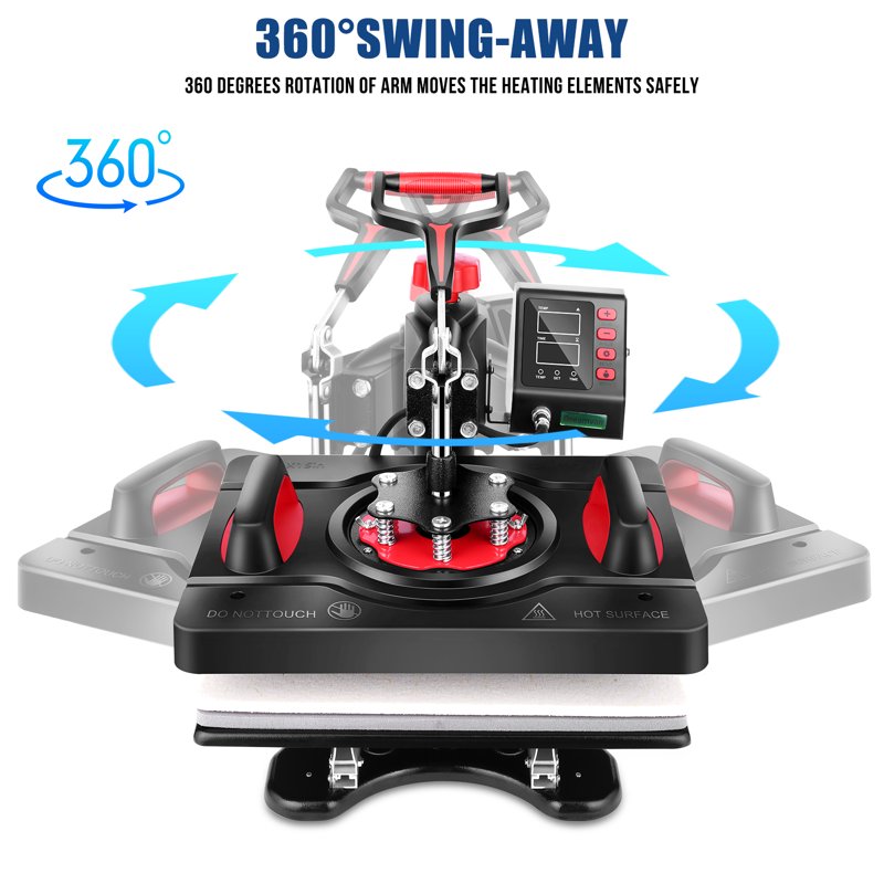 8-in-1 Heat Press Machine 15x12in Digital Sublimation Vinyl Transfer