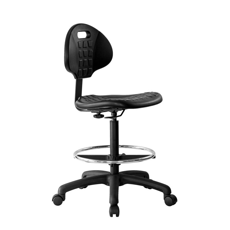 Tall Drafting Stool with Footring - Adjustable Polyurethane Ergonomic Chair