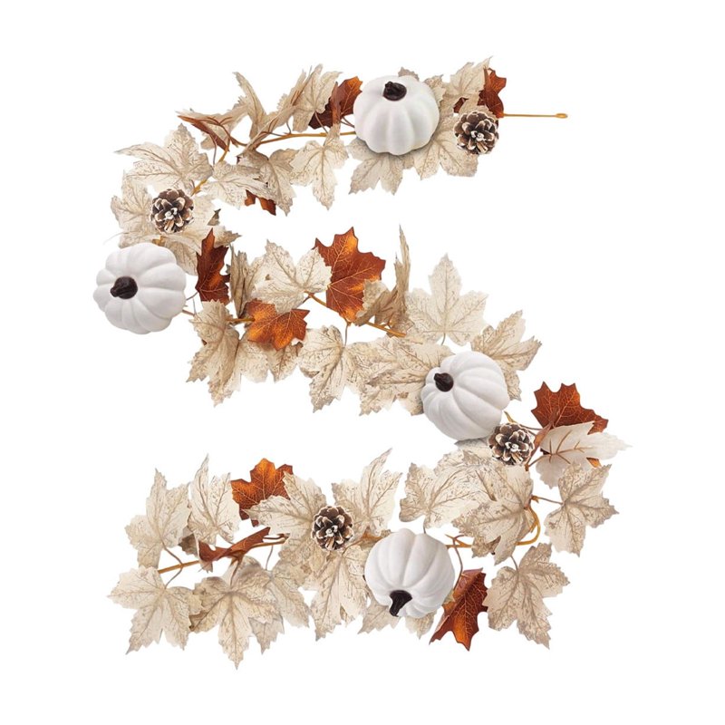 Heavy Duty Artificial Maple Leaf Garland - Fall Wreaths & Decorations for Halloween and Thanksgiving, 68 Inch Faux Vines