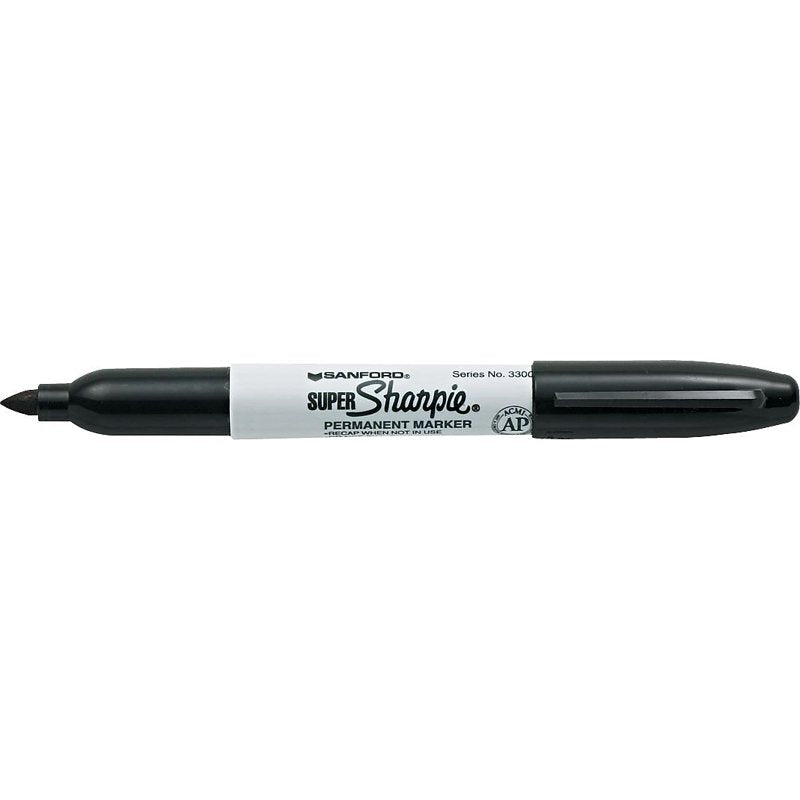 Super Permanent Markers Fine Point Black Dozen - Office & Art Supplies