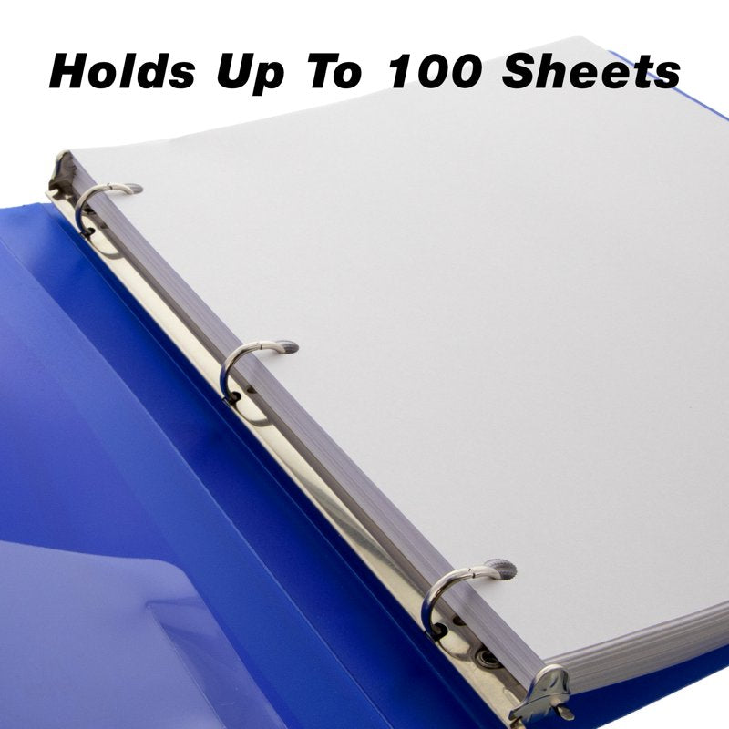 Poly 3-Ring Presentation Binder with Pocket - 6 or 48 Pack, 1/2 Inch