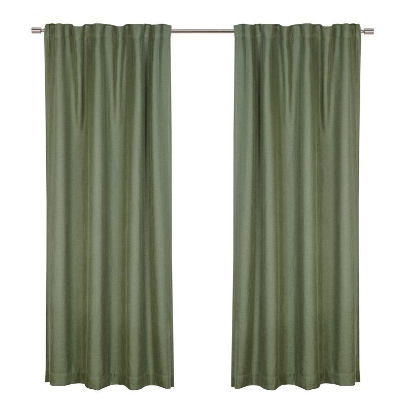 Blackout Linen Blend Curtain Panel with Rod Pocket - 50x95 Inches