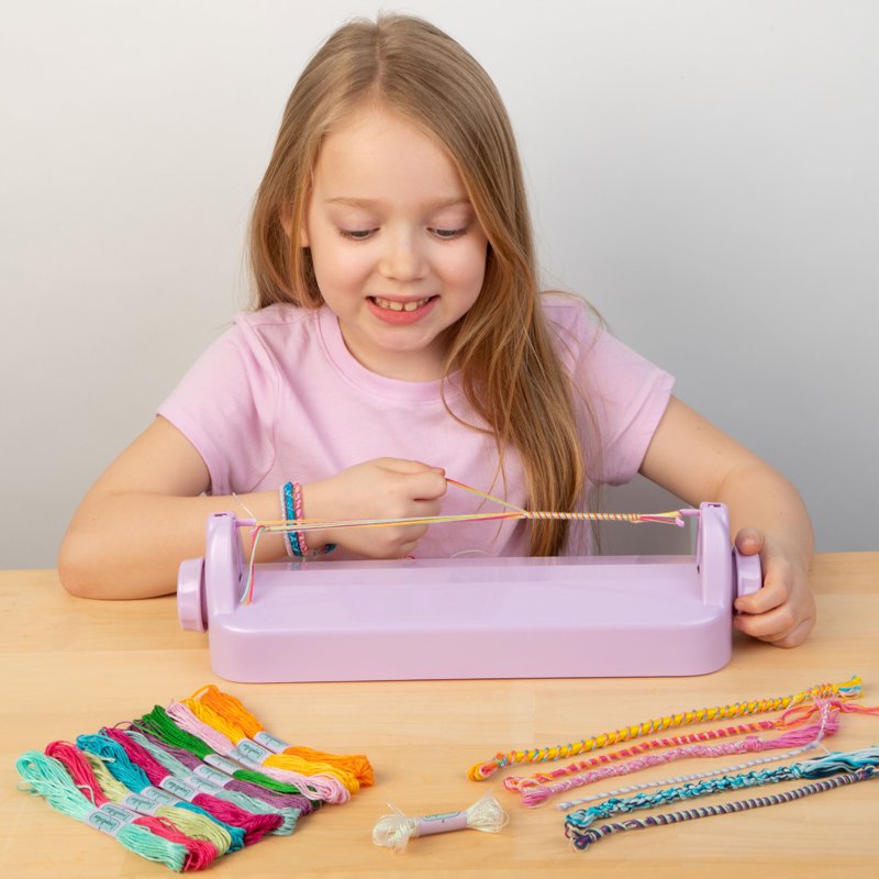 Kids DIY Friendship Bracelet Kit with Spinning Loom - Creative Jewelry Making for Ages 8+