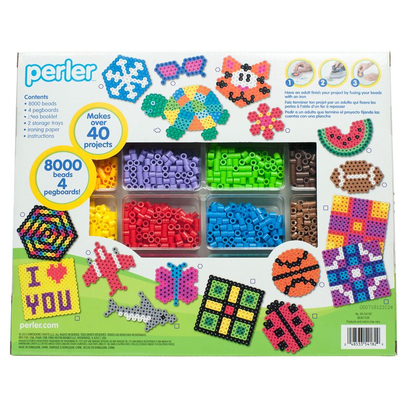 Perler Bead Fused Bead Kit for Kids - 8000 Pieces, 40+ Projects, Ages 6+