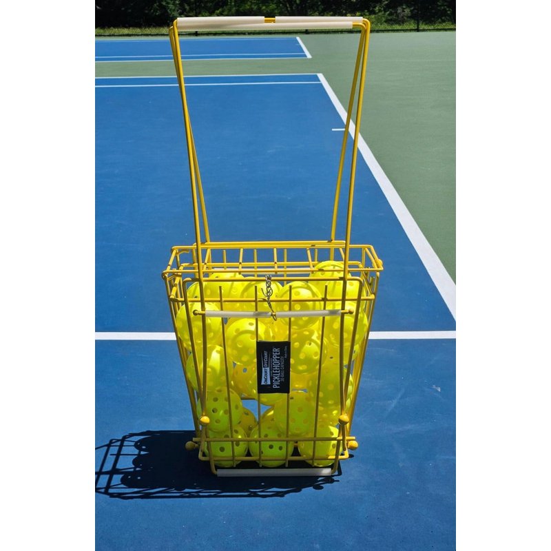 Pickleball Ball Hopper with 30-Ball Capacity - Effortless Pick-up Tool