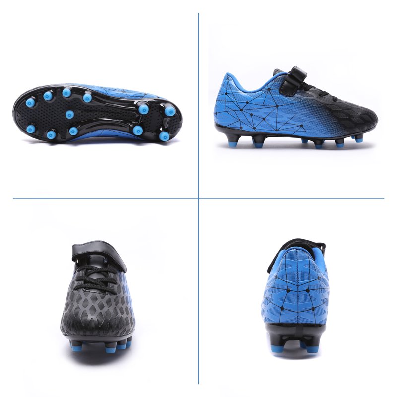 Kids Firm Ground Soccer Cleats – Big Kid, Black/Blue – RDYLBU