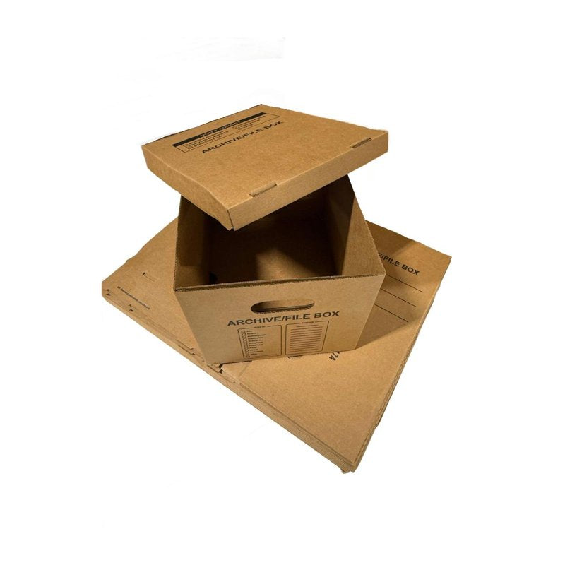 6 Pack Small File Storage Boxes with Lids - 15x12x10 inch Document Organizers with Handles