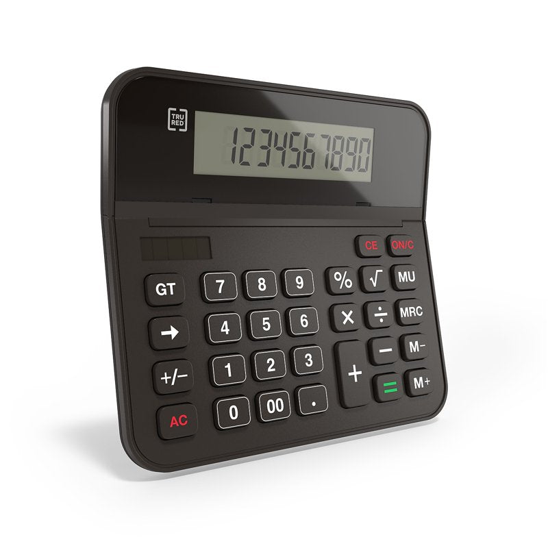 Basic 10-Digit Solar Battery Desktop Calculator - Black