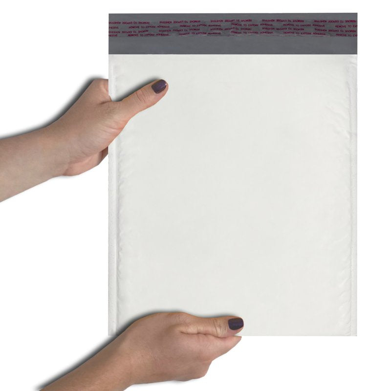 Poly Bubble Mailer Bags - 8.5 x 12 Inch Self-Sealing Shipping Envelopes, Pack of 100