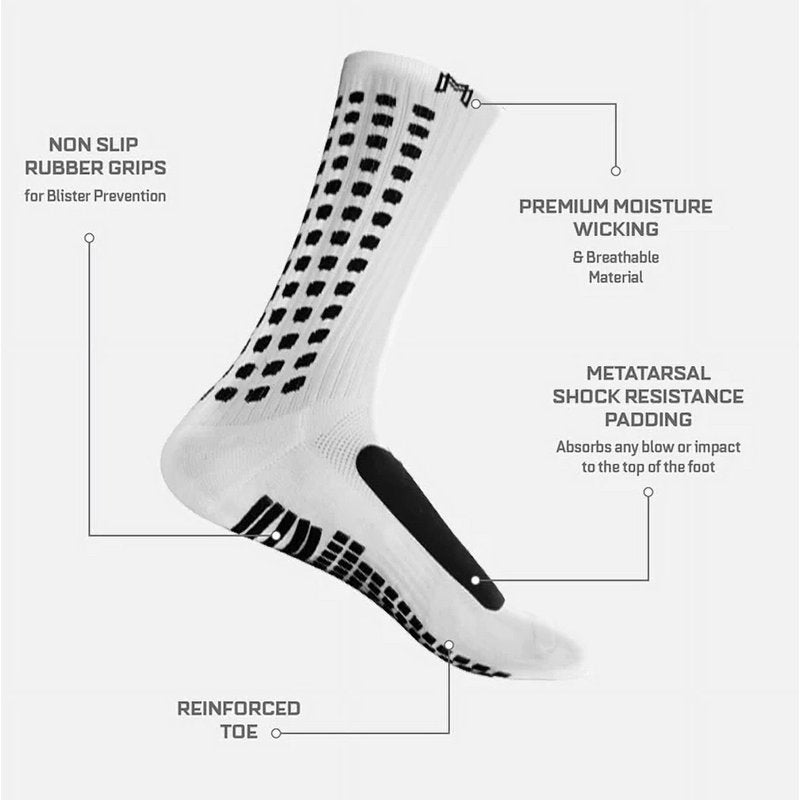 Protective Athletic Grip Sock with Metatarsal Padding & Non-Slip Grip for Soccer & Sports