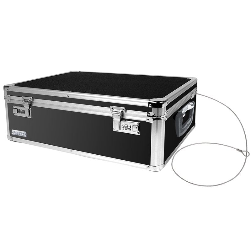 Locking Storage Box with Combination Lock 19.5x7x13.5 Inches Black Safe