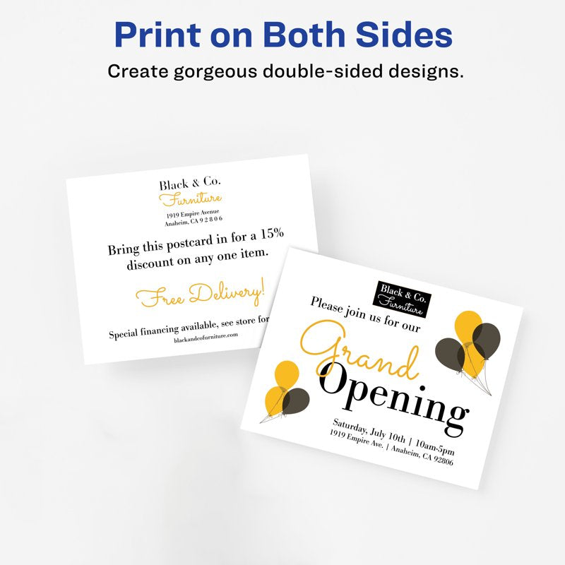 Customizable Matte White Postcards 4.25 x 5.5 Inches - Pack of 200