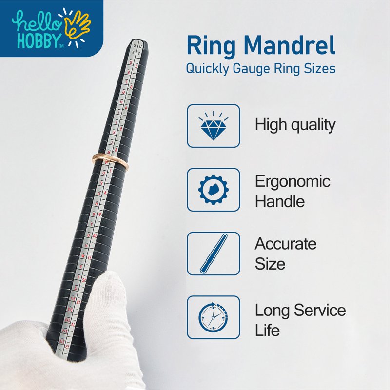 Lightweight Plastic Ring Mandrel for Jewelry Making & DIY Crafts