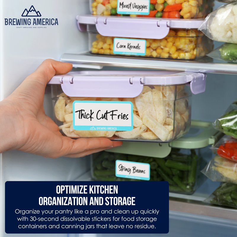 Dissolvable Food Labels for Containers - Kitchen Organization & Food Safety