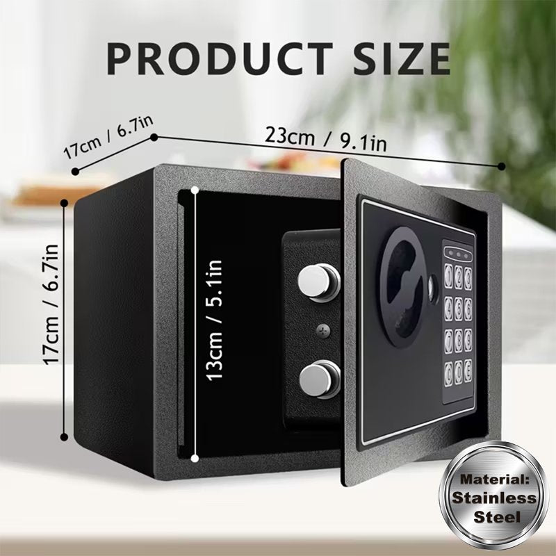 Stainless Steel Fireproof Security Safe Box for Home & Office - Anti-Theft, Key & Digital Lock