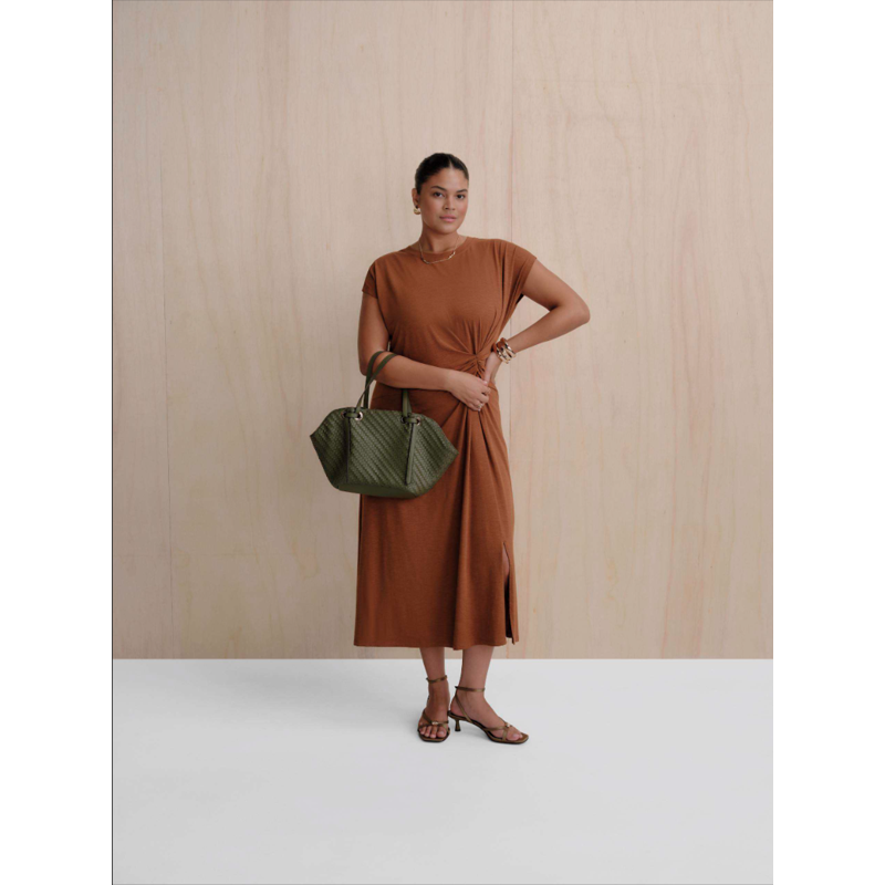 Women’s Mini Clam Tote Bag - Stylish Woven Design, Multiple Colors