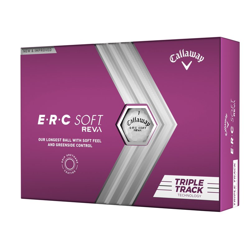 (4 Pack) Callaway ERC Soft Reva Triple Track Golf Balls 12pk White - 2023, 4 Pack Variation: Triple Track White/Purple