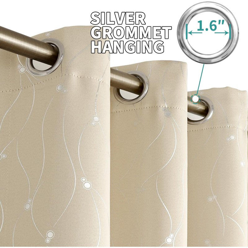Blackout Curtains 84 Inch Length Set with Grommet Thermal Insulation for Bedroom
