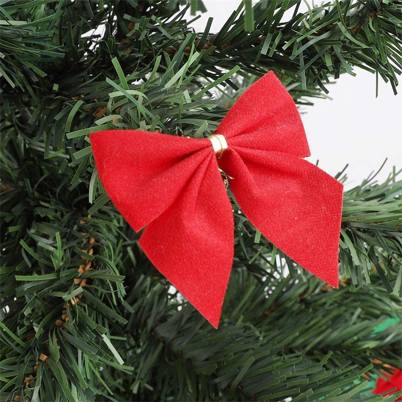 12-Pack Red Velvet Christmas Bow Decorations for Tree & Gift Wrapping