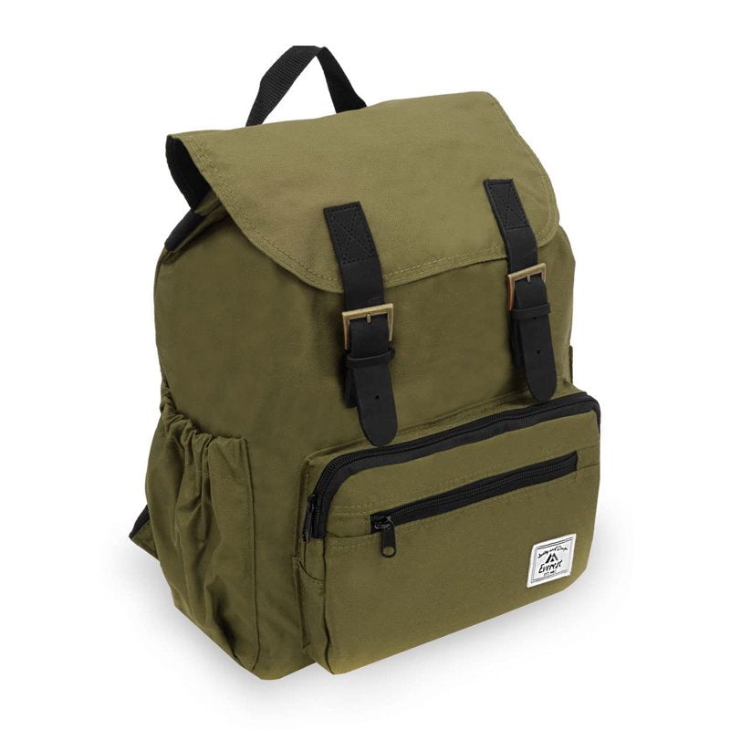 16-Inch Unisex Backpack for School Work Travel Burgundy or Olive