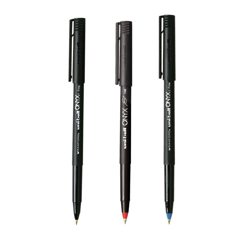 Dye-Based Roller Ball Pen Set - 3 Color Stick Pens for Writing & Office