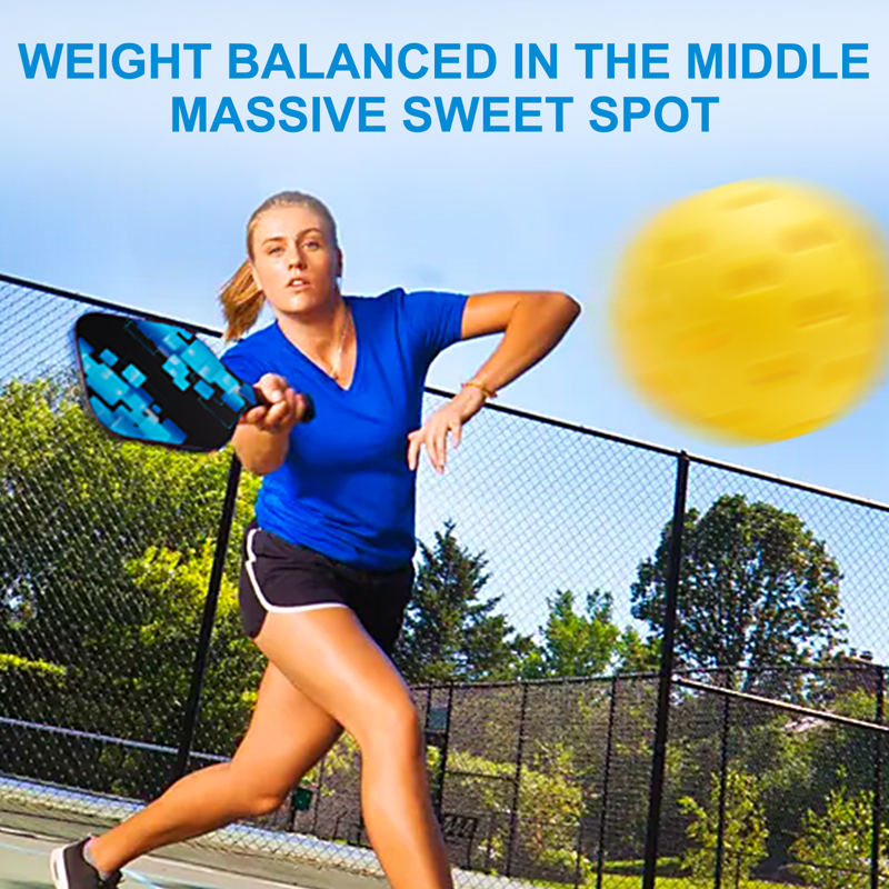 Multicolor LSTECICE Pickleball Paddles Set of 4 - Lightweight Fiberglass with Balls & Bag