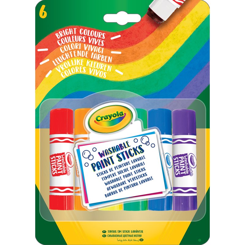 Crayola Washable Paint Sticks Assorted Colors - Mess-Free Kids Paint Set