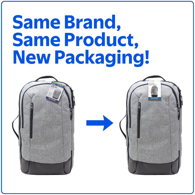 20-Inch Travel Backpack with Trolley Sleeve and Multi Pockets - Gray