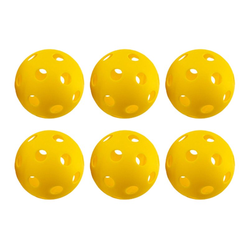 Indoor Pickleball Balls 74mm 26-Hole Tournament-Grade | 6 Yellow