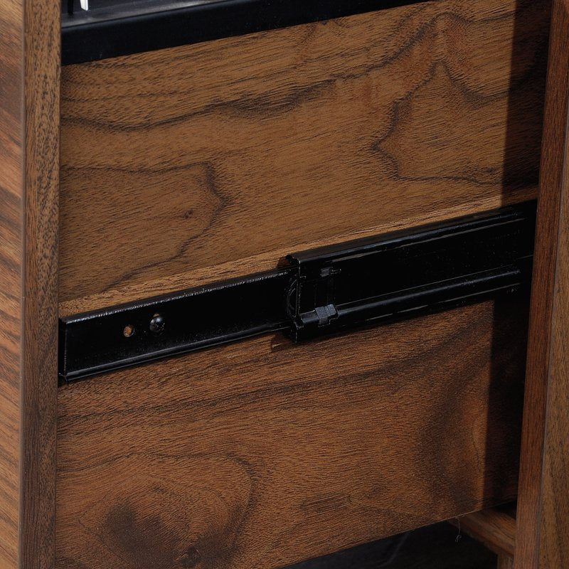 Sauder Clifford Place Lateral File Cabinet - Walnut Finish with Lock & Cords Pass-Through