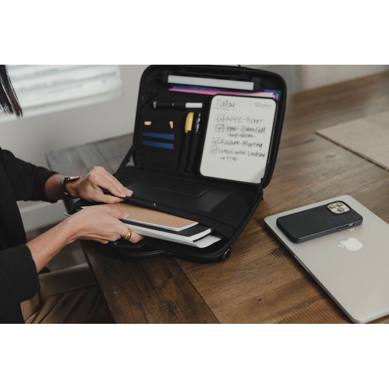 12-in-1 Portable Workstation Briefcase with Whiteboard and LED Light