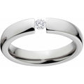 1/10 Carat CZ Titanium Engagement Ring with Comfort Fit and Tension Setting