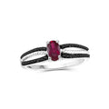 1/2 Carat T.G.W. Ruby and Black Diamond Accent Sterling Silver Ring