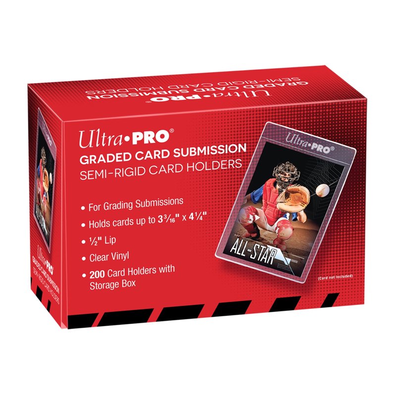 Semi-Rigid Card Sleeves for Graded Trading & Gaming Cards 200-Pack with Storage Box