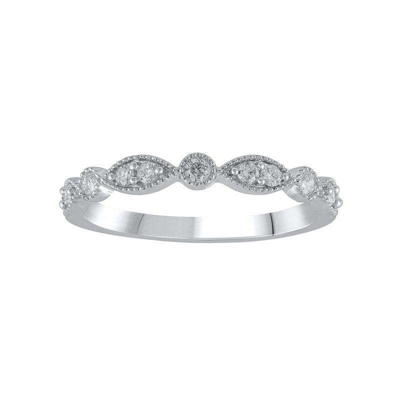 Lab Grown Diamond Wedding Band Sterling Silver 1/4 Carat Women Jewelry