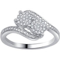 Sterling Silver Two-Stone Diamond Ring - 1/6 Carat T.W. Engagement Jewelry