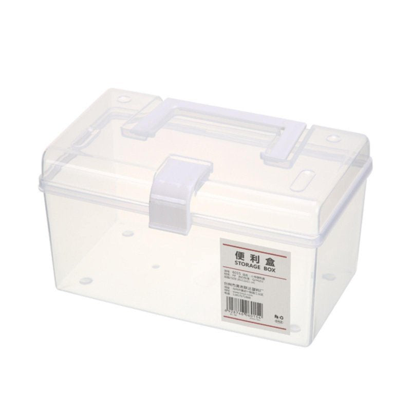 Plastic Storage Bin with Latching Lid - Clear Stackable Organizing Box for A4 Paper and Photos