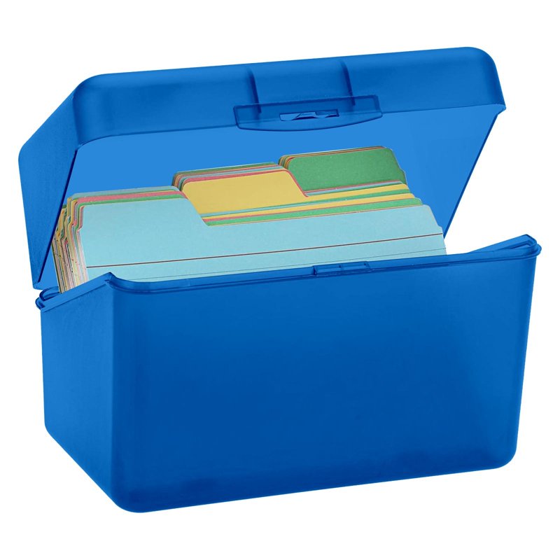 Multi-Color Index Card Holder Box Organizer for Recipes Notes Flashcards