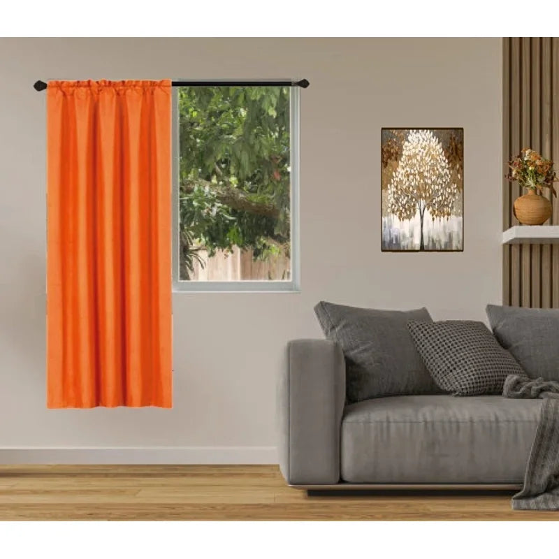 Blackout Window Curtain Panel 35x63 Inches Light-Filtering Microfiber Solid Rod Pocket