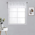 Linen Textured Semi Sheer Window Valance - Light Filtering 52x18 Inches