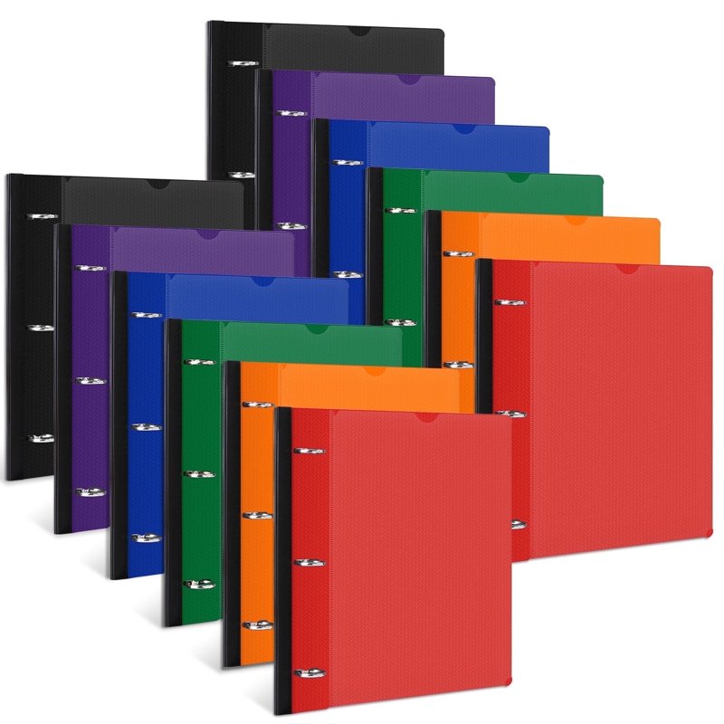 1-Inch Telescoping 3-Ring Binder with Clear Front Pocket - Pack of 12