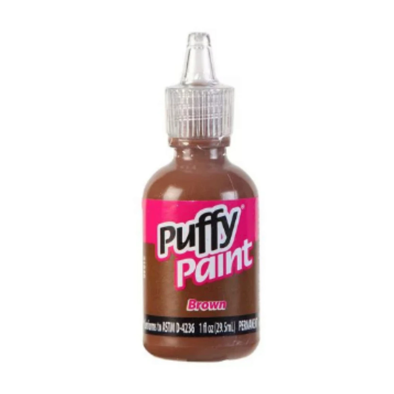 Dimensional Fabric Paint - Non-Toxic 1 Fl Oz Brown for DIY Crafts
