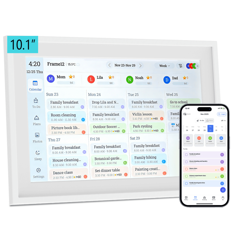 10.1 Inch Digital Calendar Wall Touch Screen Chore Chart Family Organizer